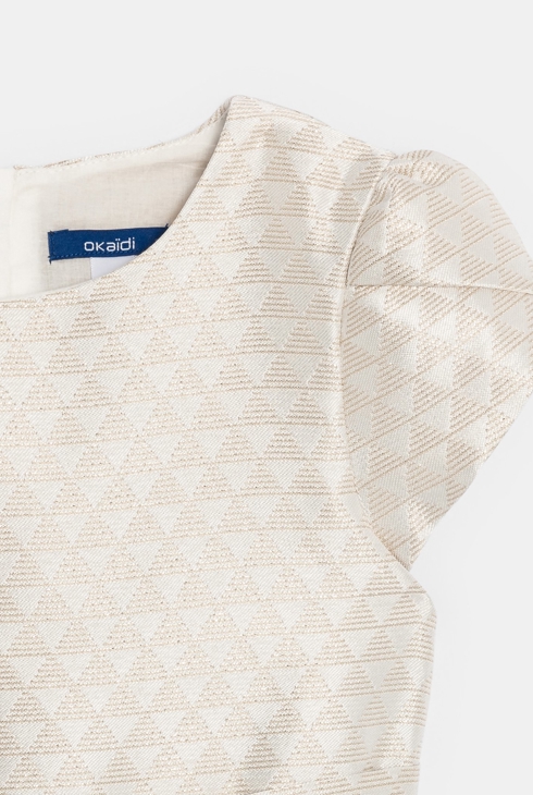 Robe en jacquard écru Fille