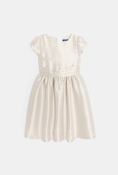Girl's ecru jacquard dress 2