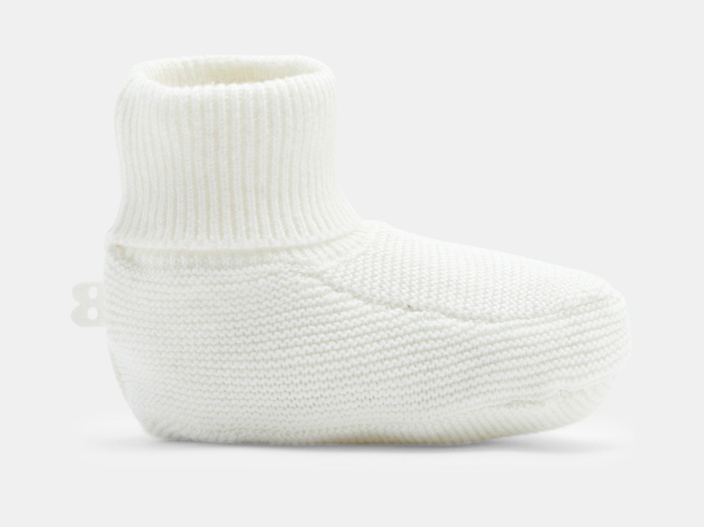 Chausson maille tricot blanc naissance 1