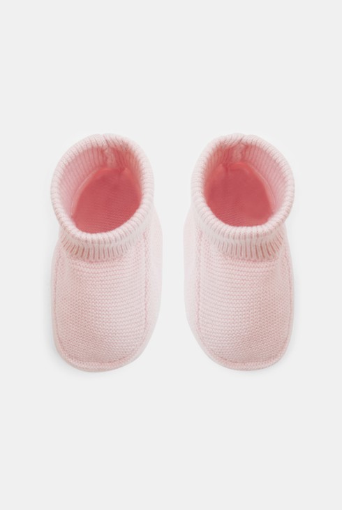 Ružičaste pletene papučice za novorođenčad 2