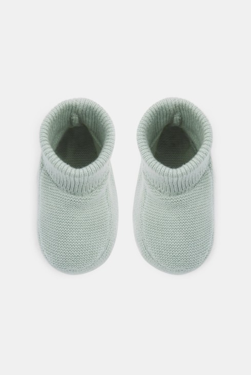 Otroški zeleni pleteni copati za novorojenčke 2