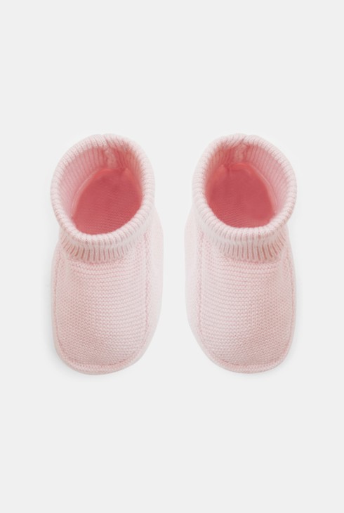 Otroški roza pleteni copati za novorojenčke 2