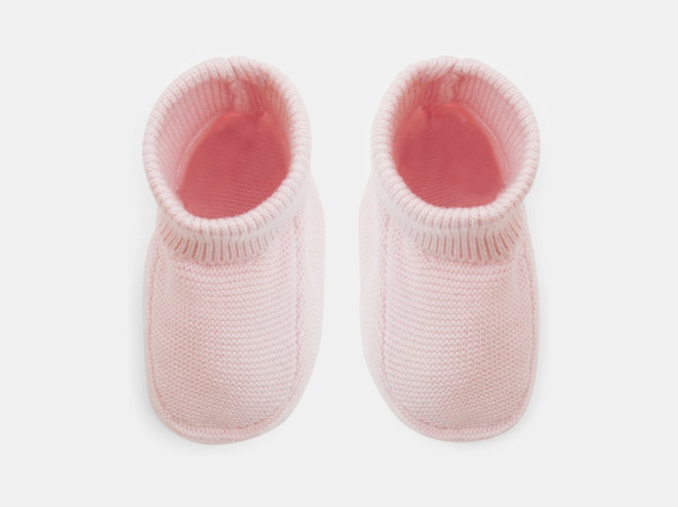 Rosa Strick-Schühchen für Neugeborene 2