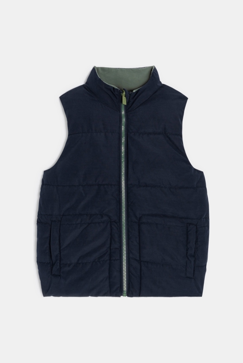 Ärmellose Wende-Steppjacke in Kaki für Jungen