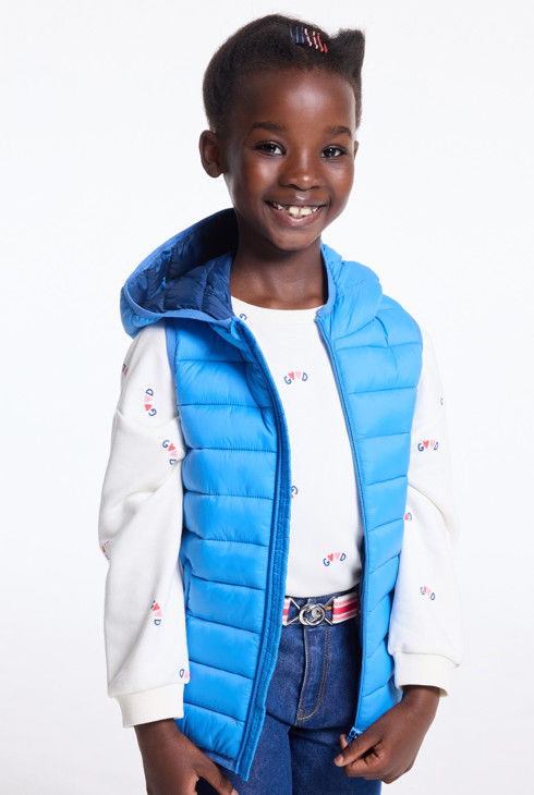 Ärmellose Baby-Daunenjacke Light in Blau für Jungen 2