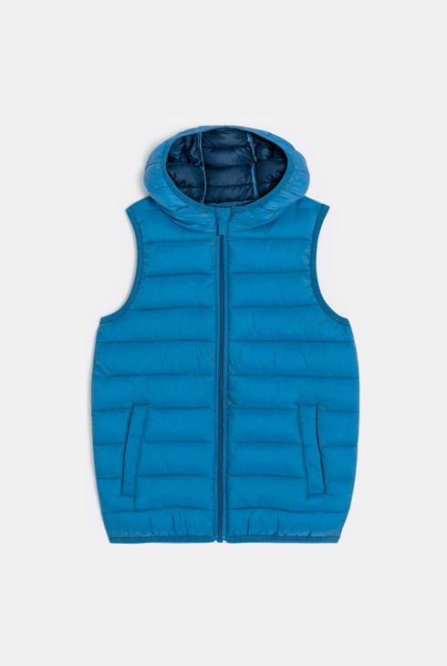 Ärmellose Baby-Daunenjacke Light in Blau für Jungen