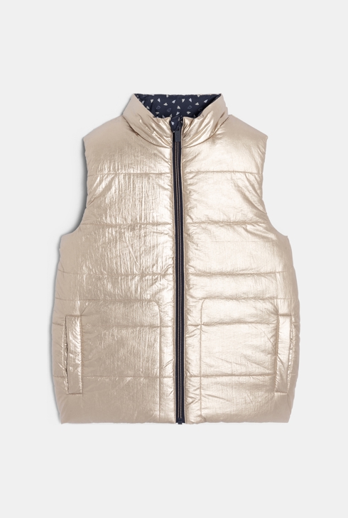 Ärmellose Steppjacke beidseitig tragbar für Mädchen
