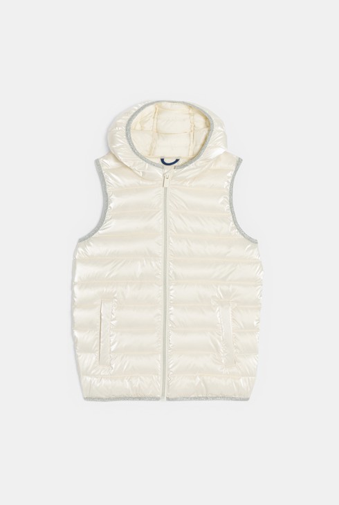 Ärmellose Steppjacke Light in Ecru für Mädchen 1