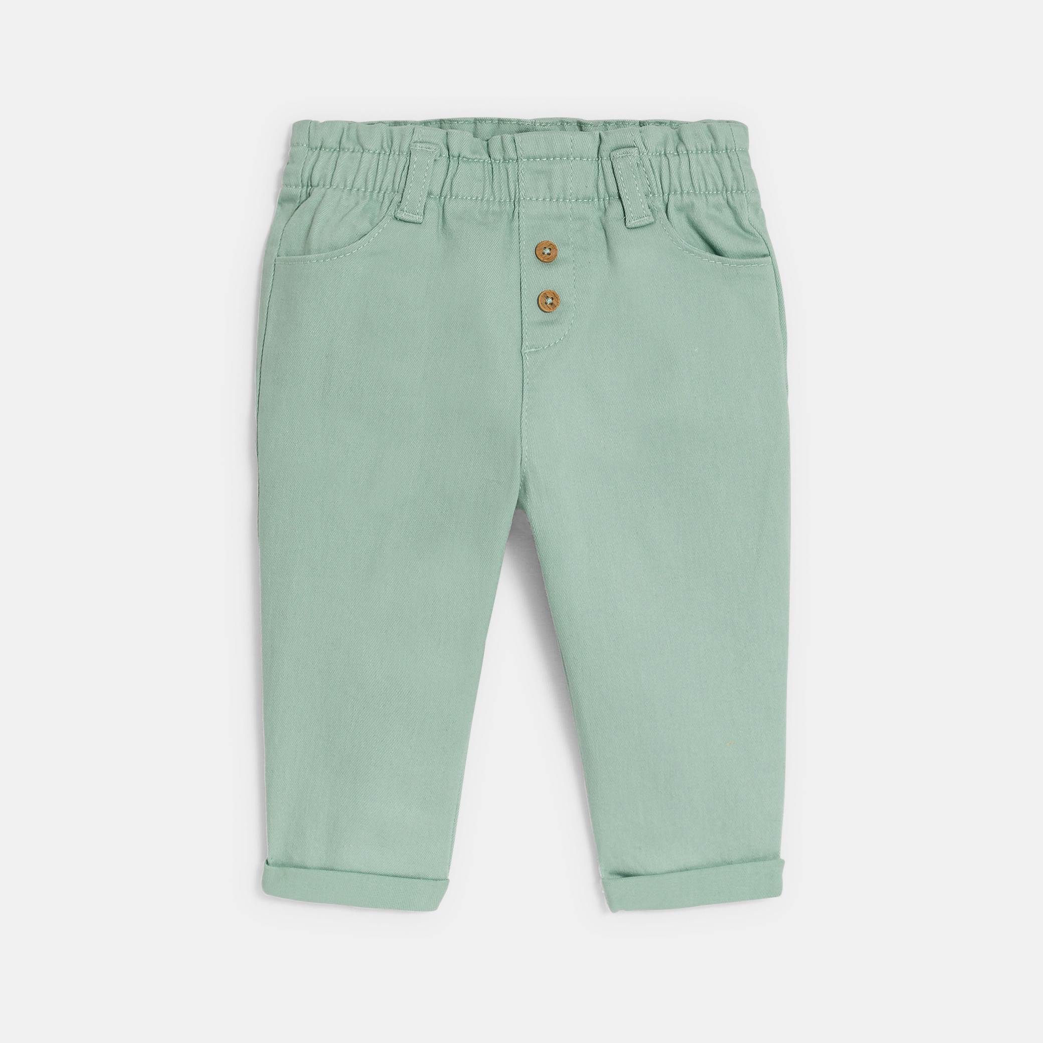 Baby girl's green high rise trousers Okaïdi & Obaïbi
