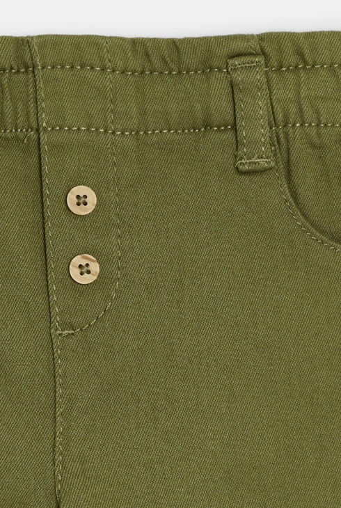Pantalon taille haute vert bébé fille