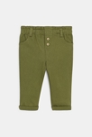 Pantalon taille haute vert bébé fille