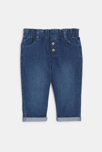 Pantalon taille haute bleu bébé fille