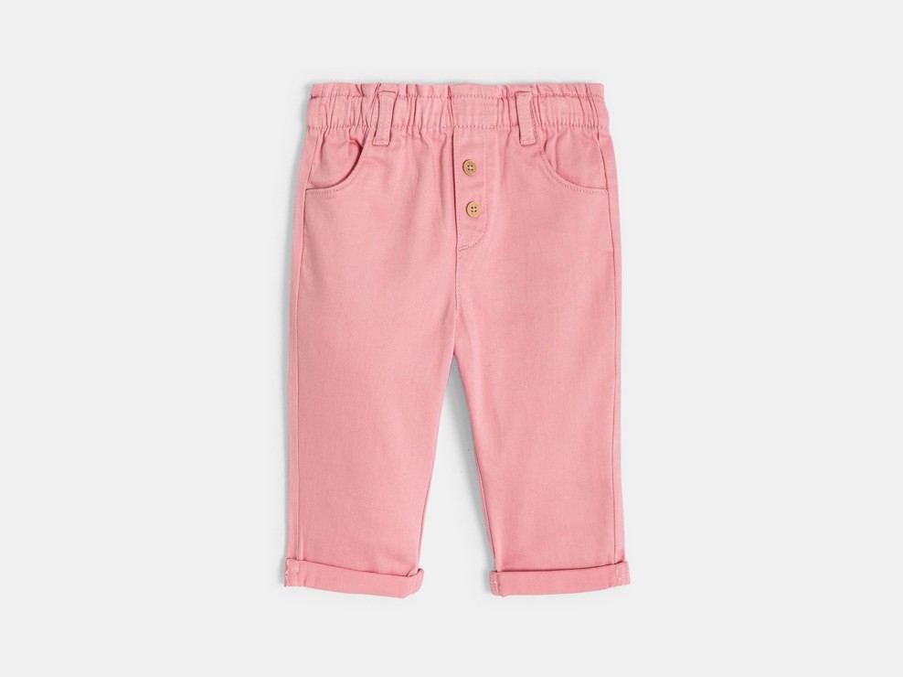 Pantalon rose taille haute bébé fille 1
