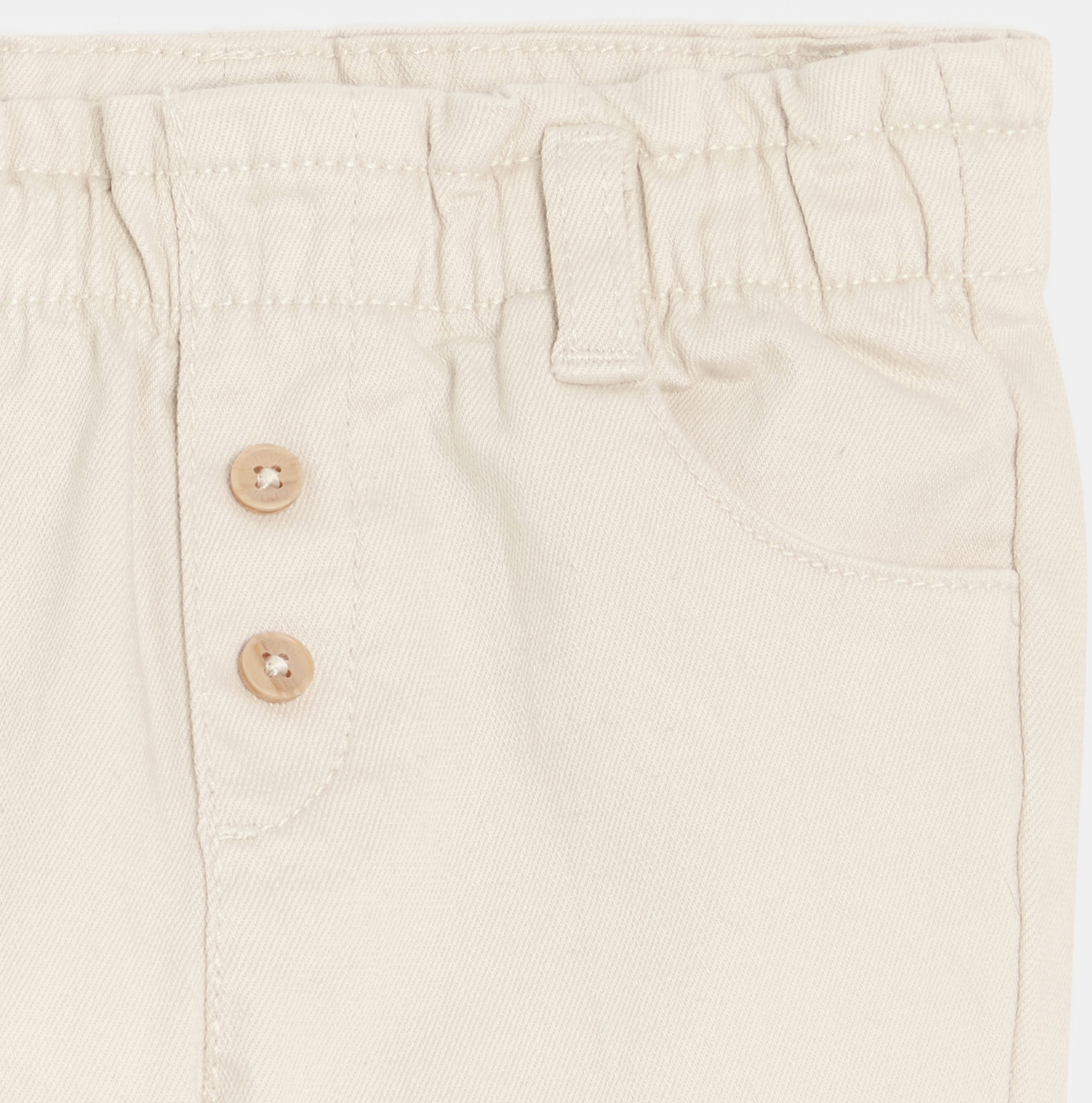 Pantalon taille haute beige bébé fille