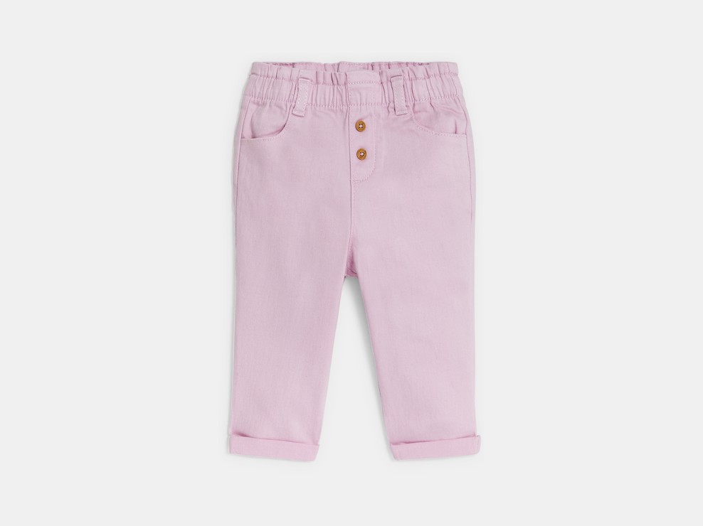 Mädchenhose in Mauve mit hohem Bund für Kleinkinder 2