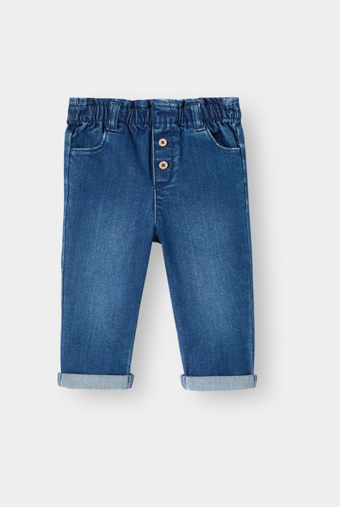 Baby girl's blue high rise trousers 2