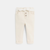 Pantalon taille haute beige bébé fille