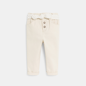 Pantalons bebe fille White Okaidi Obaibi