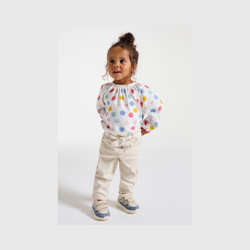 Beige Hose mit hohem Bund Baby Mädchen