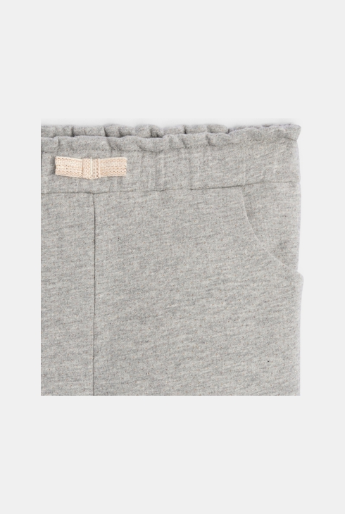 Pantalon molleton brillant gris bébé fille