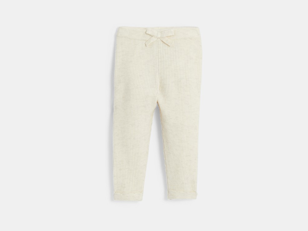 Legging de punto beige bebé niña 1