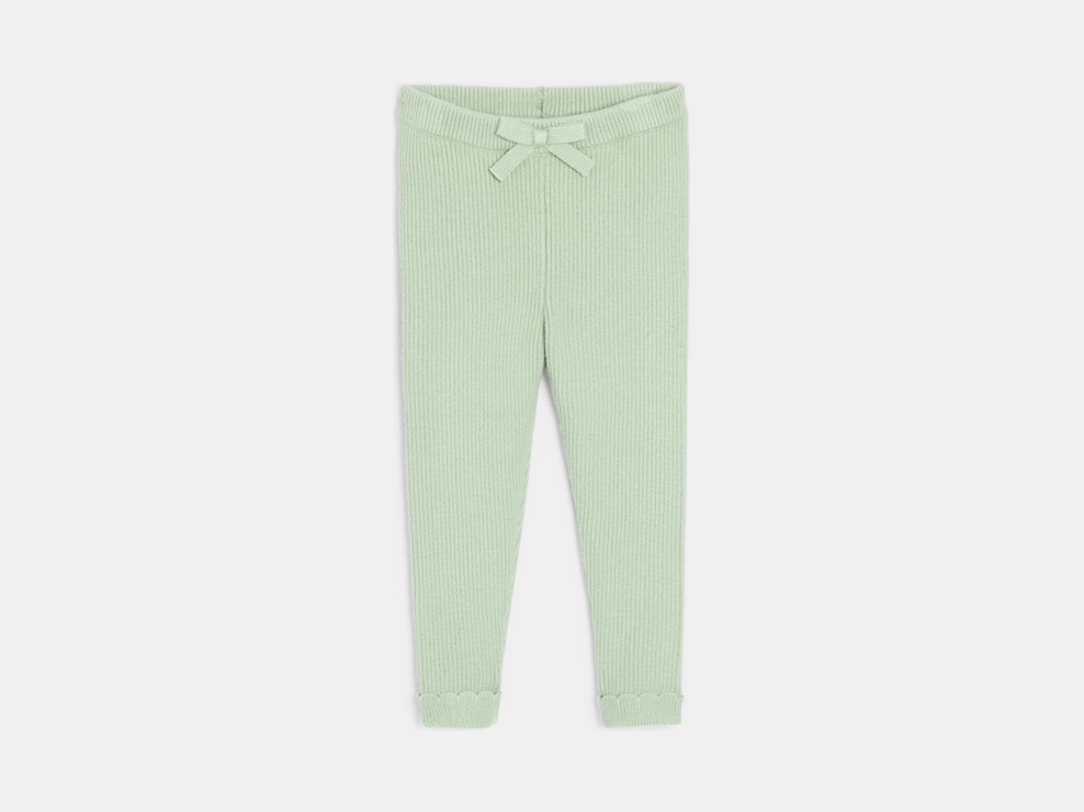 Legging punto verde bebé niña 1