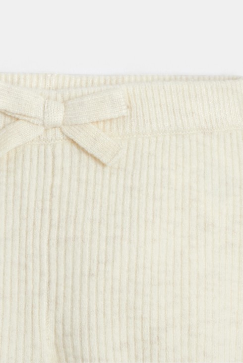 Legging maille tricot beige bébé fille 2
