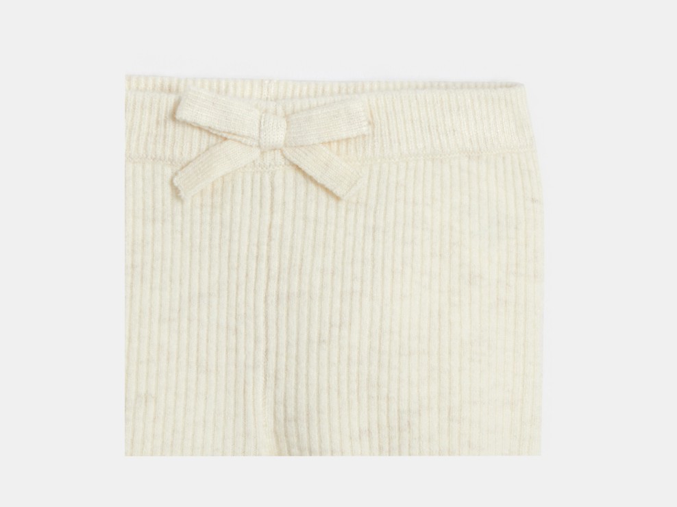 Leggings in maglia beige neonat 2