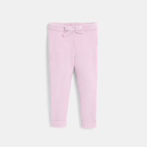 Legging maille tricot mauve bébé fille 1