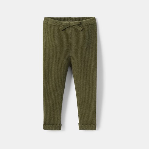 Legging Côtelé Vert Kaki Bébé Fille - Vert Kaki - 9M - OBAIBI