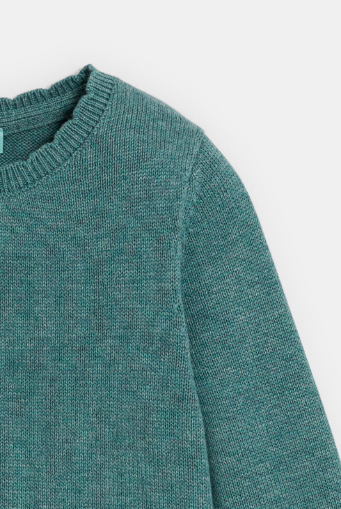 Gilet maille tricot vert bébé fille