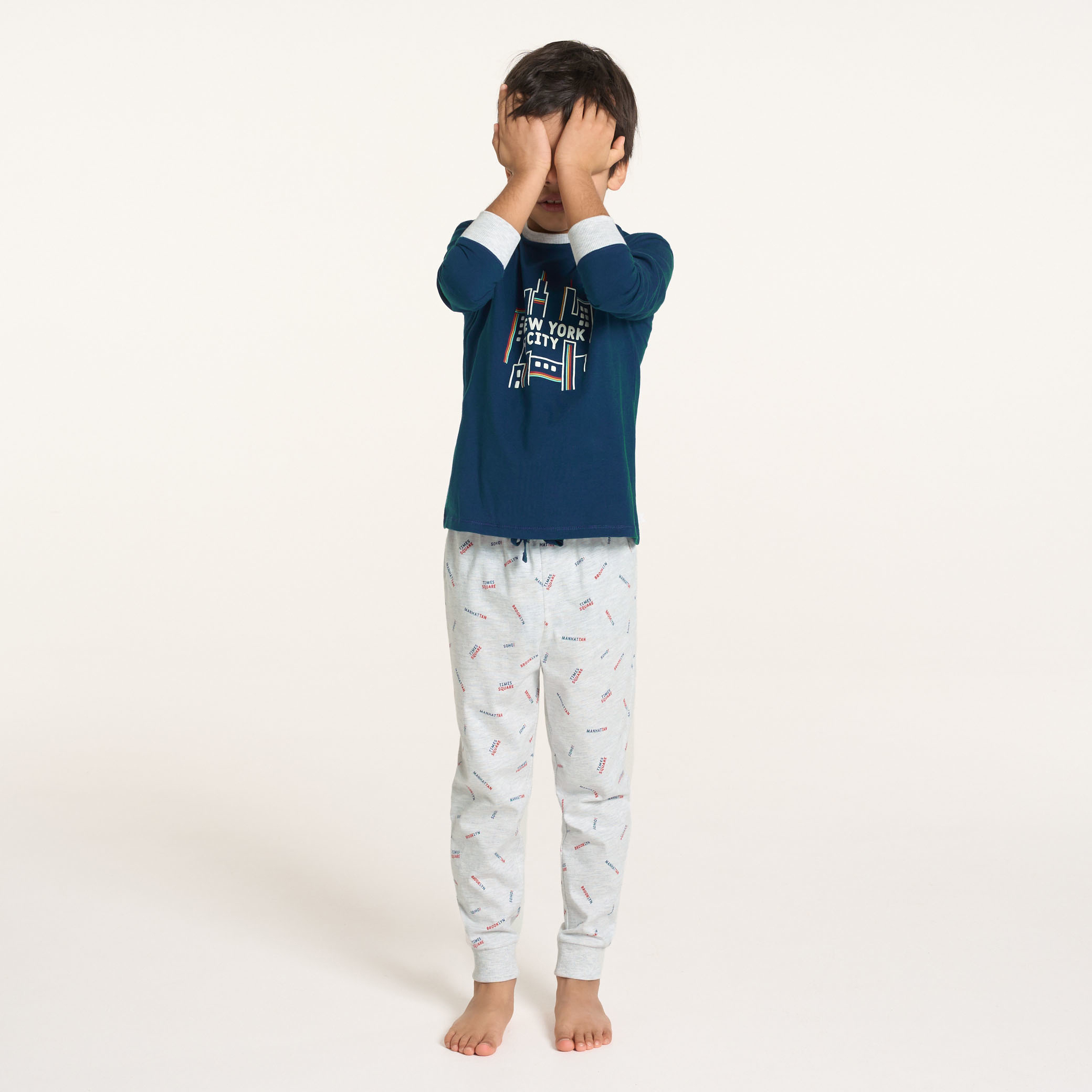 Boy's blue jersey 2-piece pyjamas Okaïdi & Obaïbi