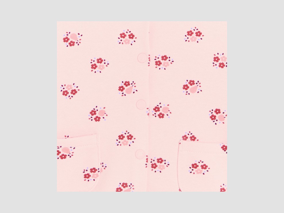 Teddy fleuri en molleton bébé fille 2