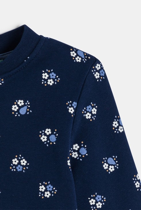 Collegejacke geblümt aus Molton Kleinkind Mädchen