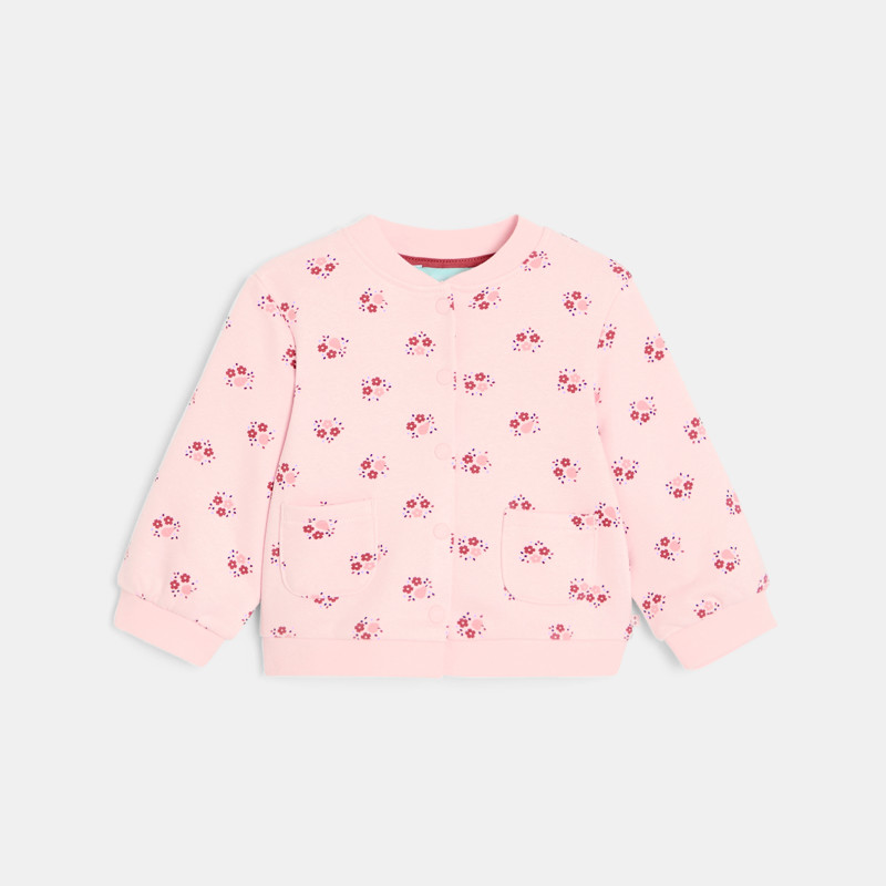 Collegejacke geblümt aus Molton Kleinkind Mädchen