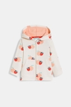 Sweat à capuche molleton fruits blanc bébé fille
