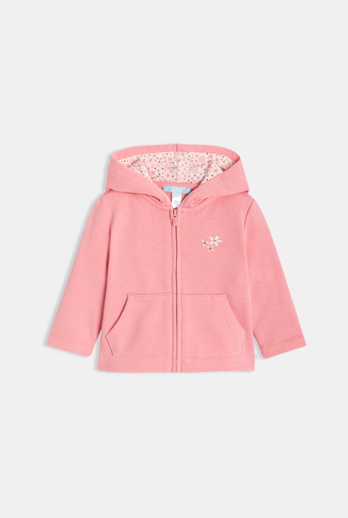 Molton-Sweatshirt mit Kapuze rosa Kleinkind Mädchen 1
