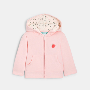 Roze sweater met capuchon van joggingstof voor babymeisjes 1