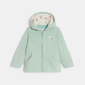 Baby girl's green fleece hoodie 1