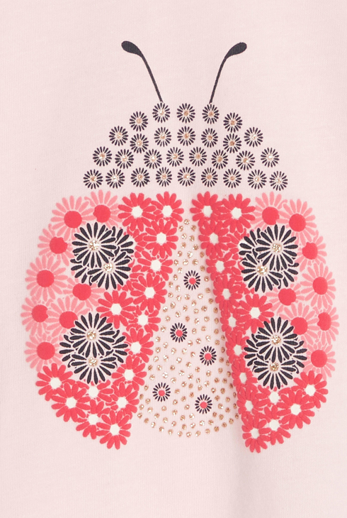 Rosa Baby-T-Shirt mit Marienkäfer für Mädchen 2