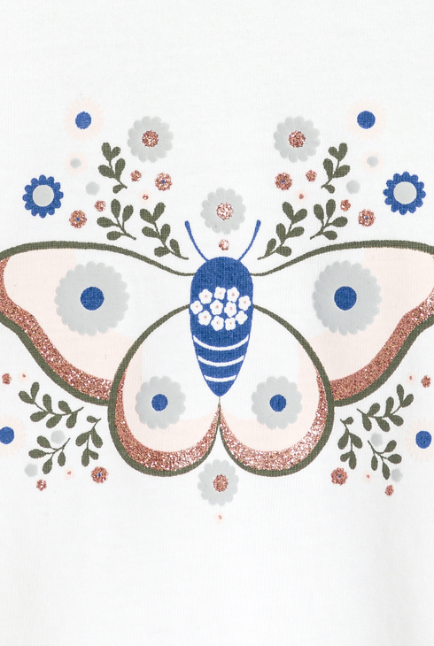 Blaues T-Shirt mit 3D-Schmetterling Kleinkind Mädchen