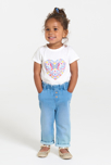 T-shirt papillon en relief bleu bébé fille 4