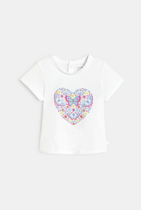 Blaues T-Shirt mit 3D-Schmetterling Kleinkind Mädchen 2