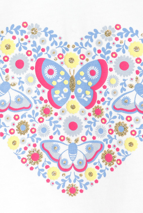 Blaues T-Shirt mit 3D-Schmetterling Kleinkind Mädchen