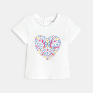 Camiseta mariposa en relieve azul bebé niña 1