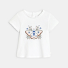 T-shirt papillon en relief bleu bébé fille