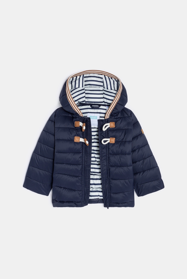 Baby boy's blue zip-up hooded down jacket Okaïdi & Obaïbi