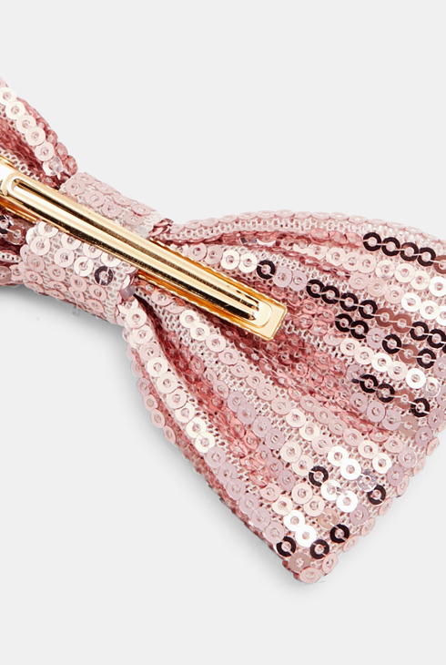 Barrette nœud papillon rose irisé Fille