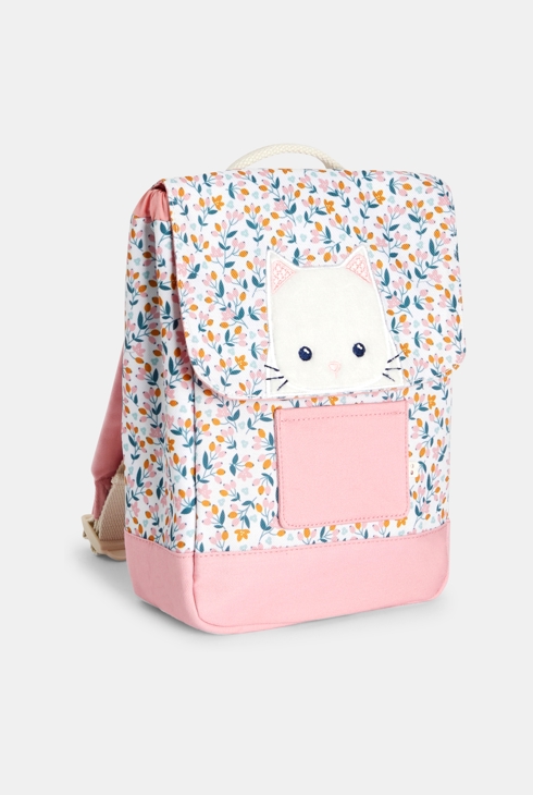 Rucksack Blumen Katze rosa Baby Mädchen 1