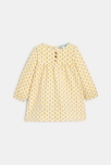 Robe en molleton imprimé jaune et legging vert bébé fille 3